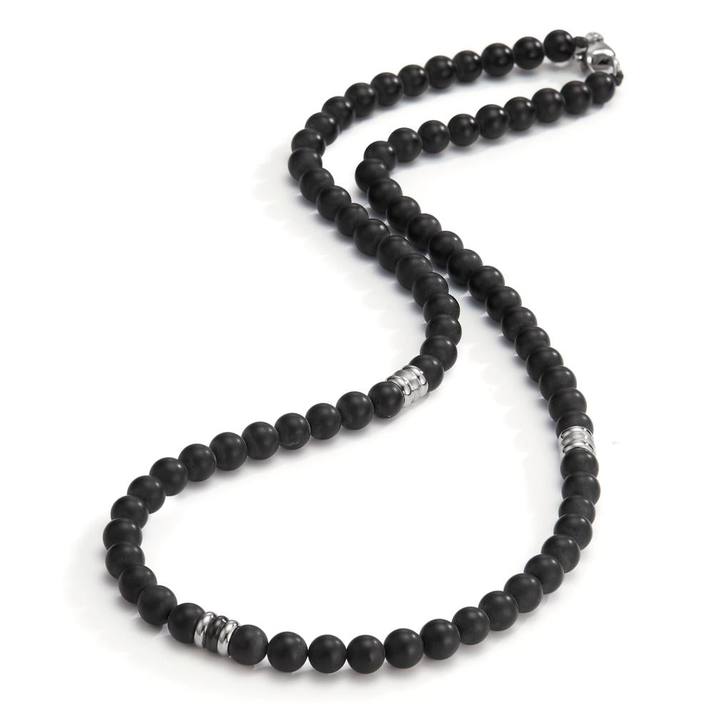 Collier Edelstahl Achat schwarz Ø6.5 mm