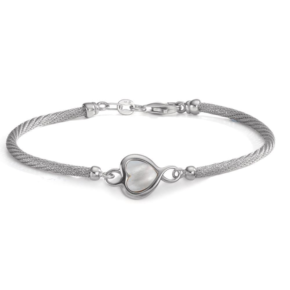 Armband Silber rhodiniert Perlmutt Herz