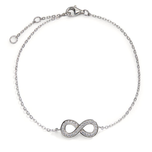 Armband Silber Zirkonia rhodiniert Infinity verstellbar