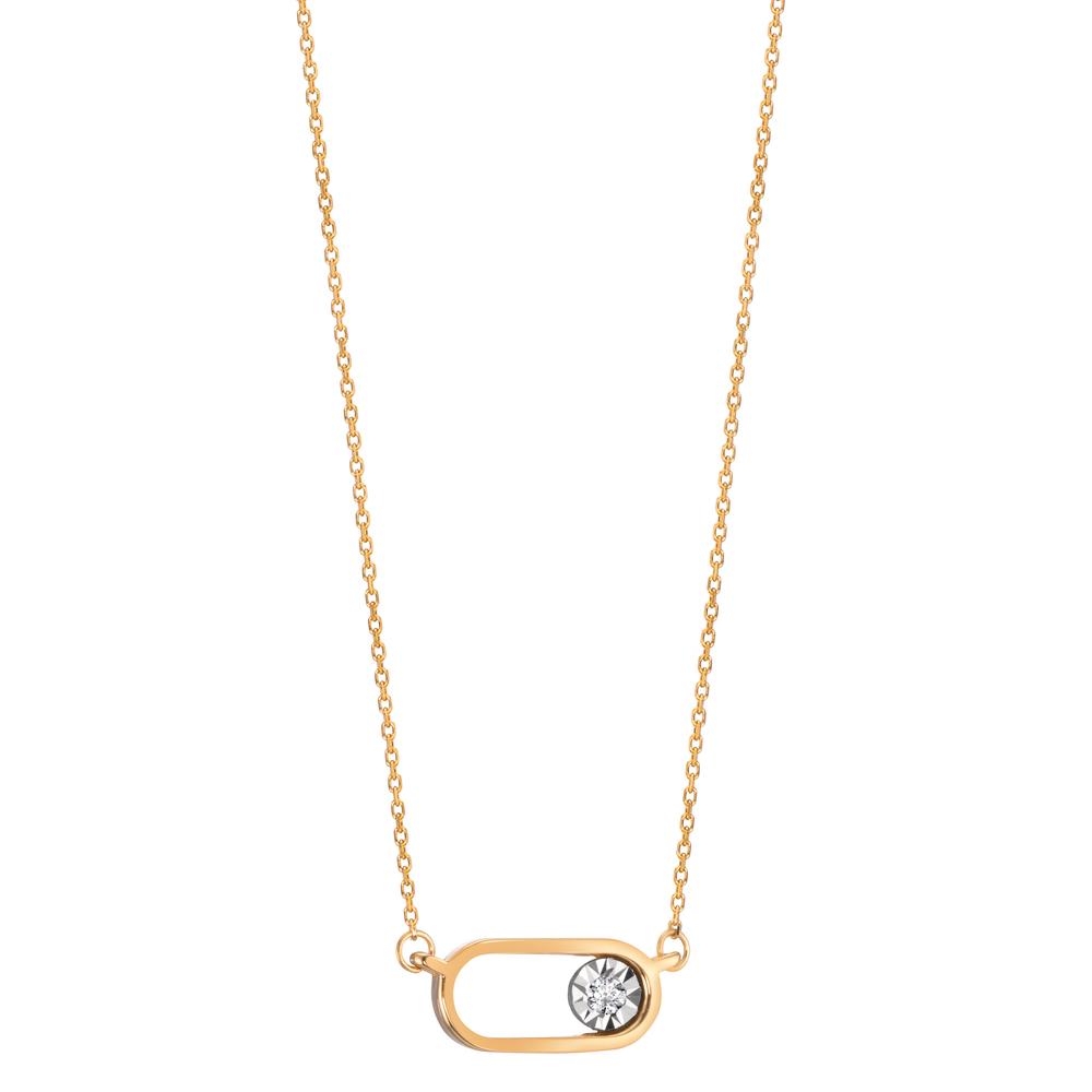 Collier 750/18 K Gelbgold Diamant 0.015 ct, w-si