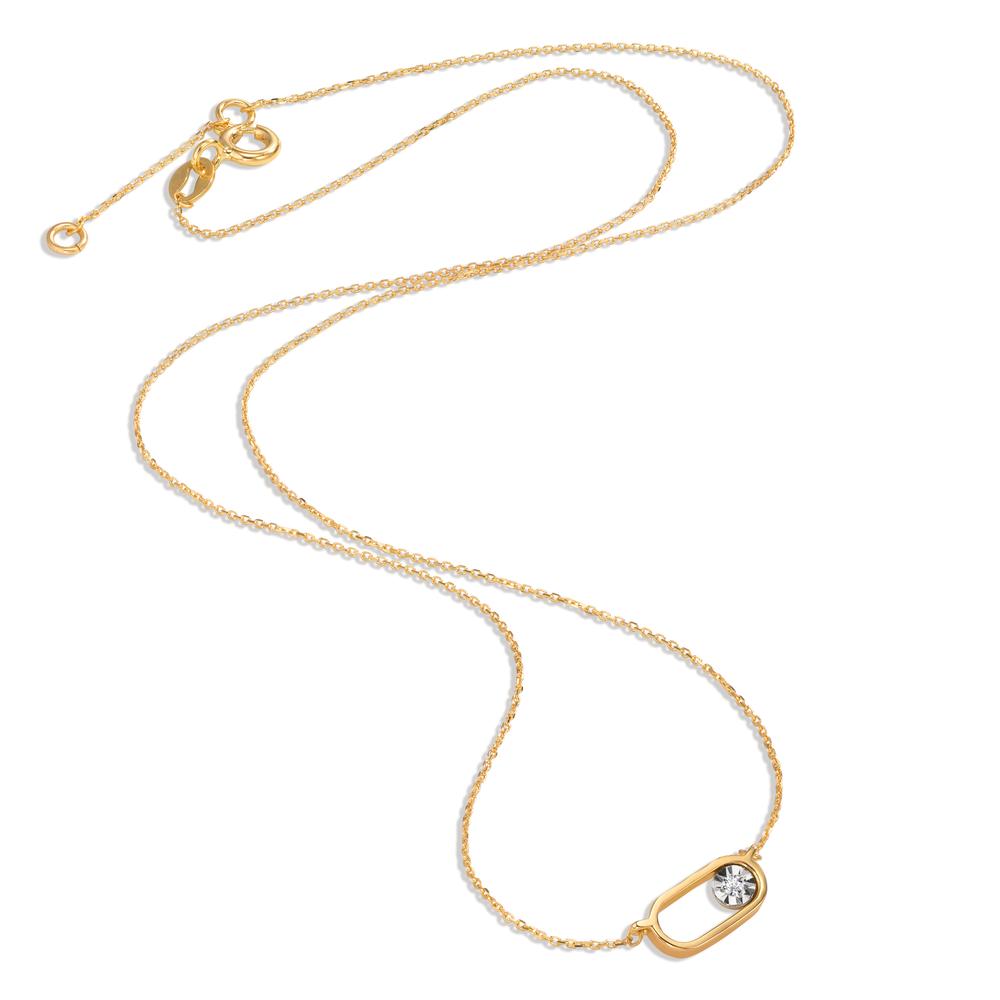 Collier 750/18 K Gelbgold Diamant 0.015 ct, w-si