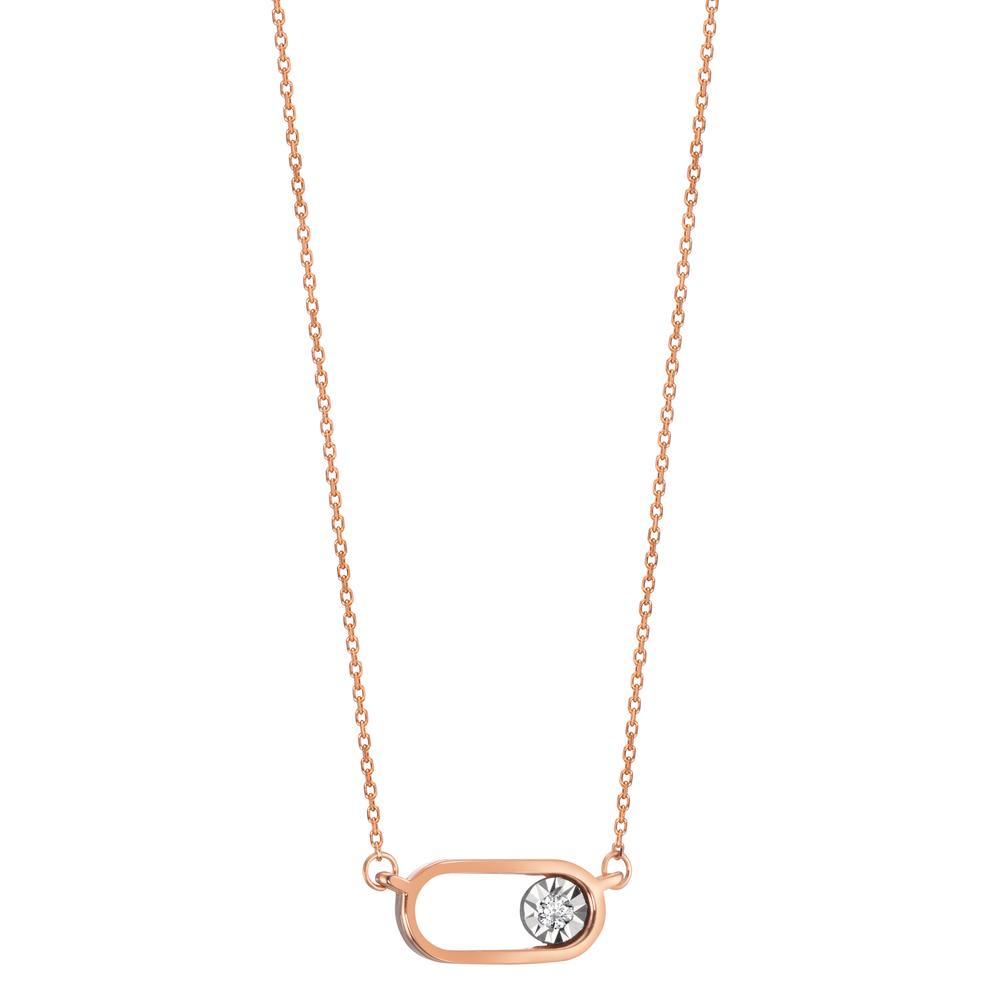 Collier 750/18 K Rotgold Diamant 0.015 ct, w-si verstellbar