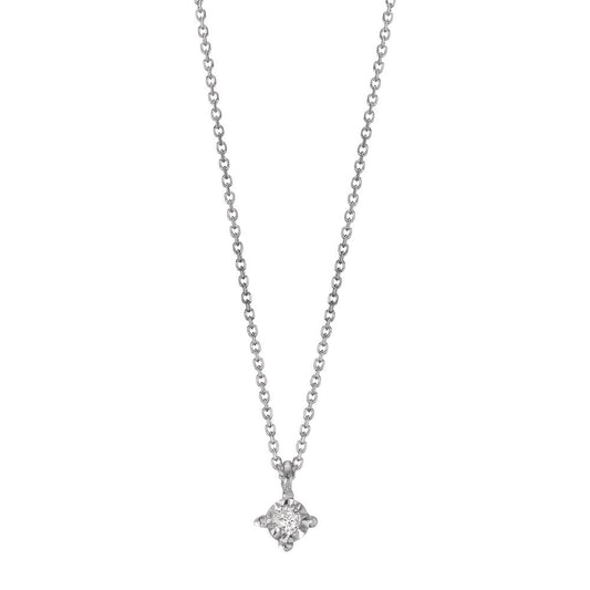 Collier 750/18 K Weissgold Diamant 0.02 ct, w-si verstellbar Ø2.8 mm