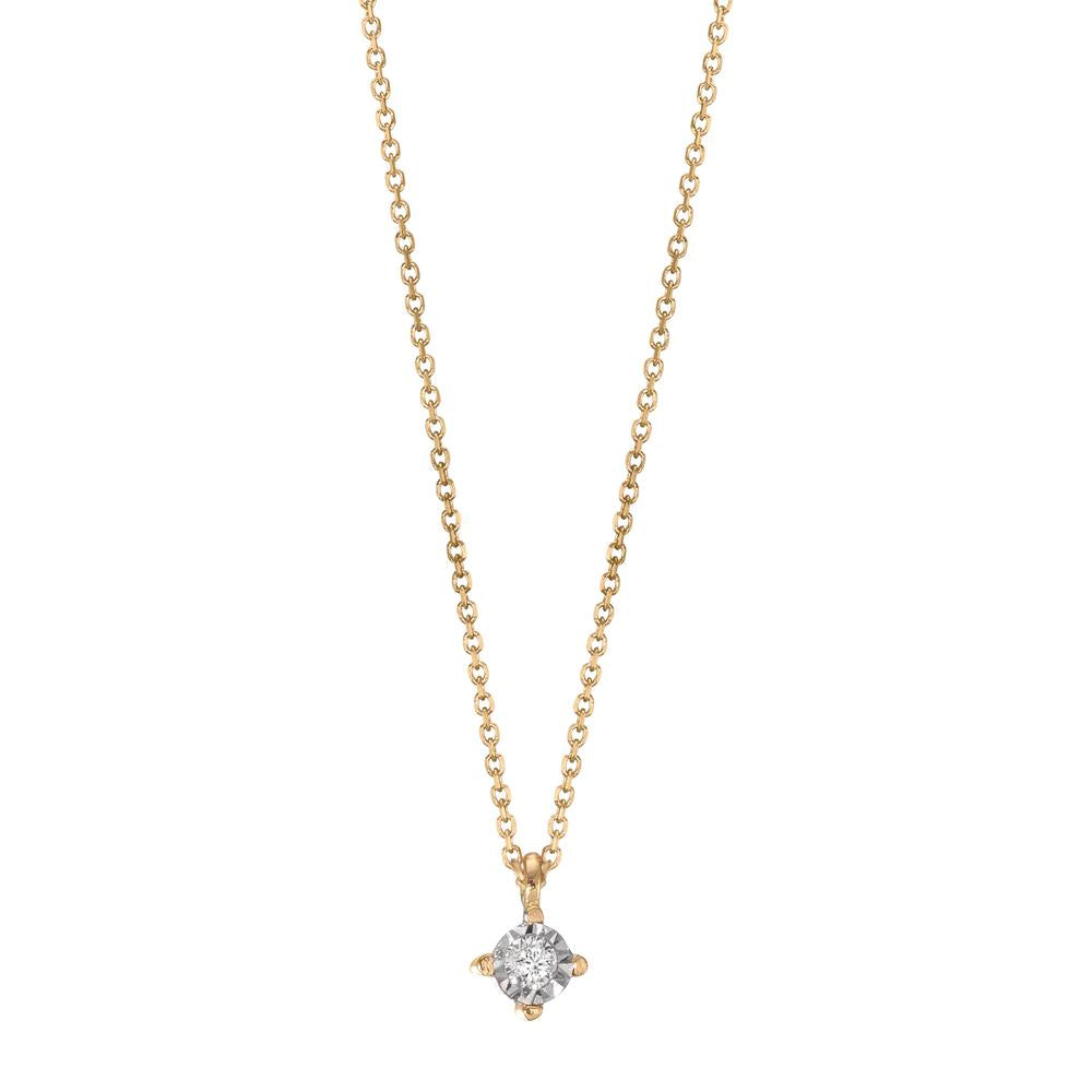 Collier 750/18 K Gelbgold Diamant 0.02 ct, w-si verstellbar Ø2.8 mm