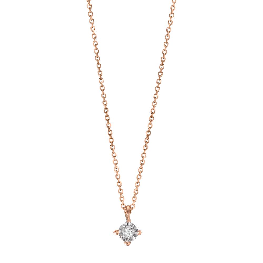 Collier 750/18 K Rotgold Diamant 0.02 ct, w-si verstellbar Ø2.8 mm