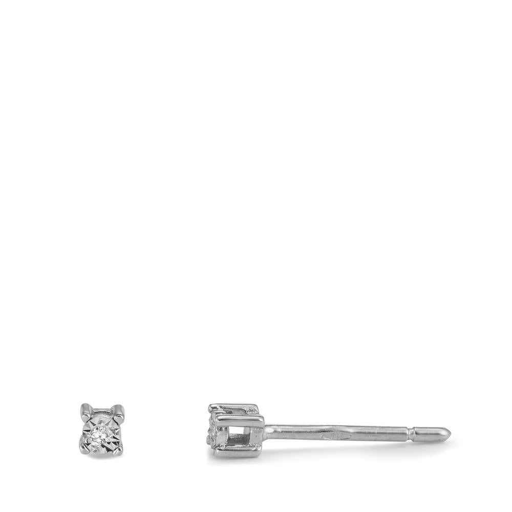 Ohrstecker 750/18 K Weissgold Diamant 0.02 ct, 2 Steine, w-si Ø2.5 mm