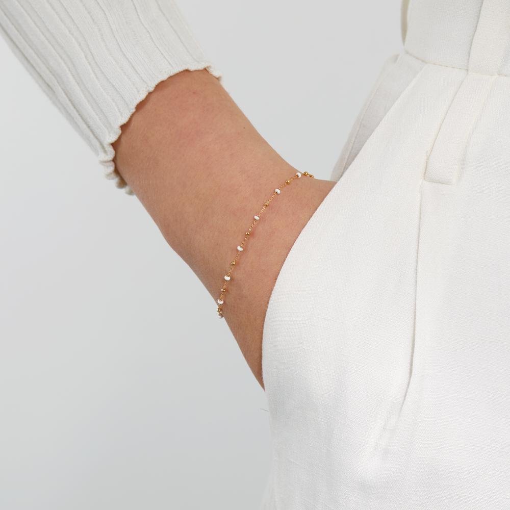 Armband 750/18 K Gelbgold emailliert