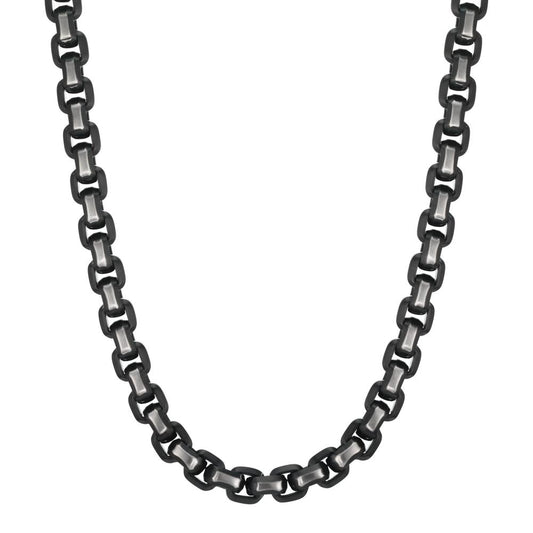 Edelstahl Collier Bicolor silber und schwarz IP beschichtet