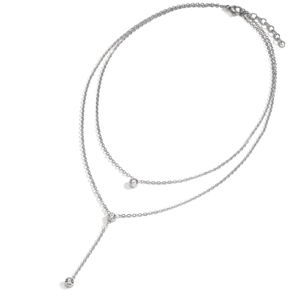 Y-Collier Edelstahl Zirkonia 42-45 cm verstellbar