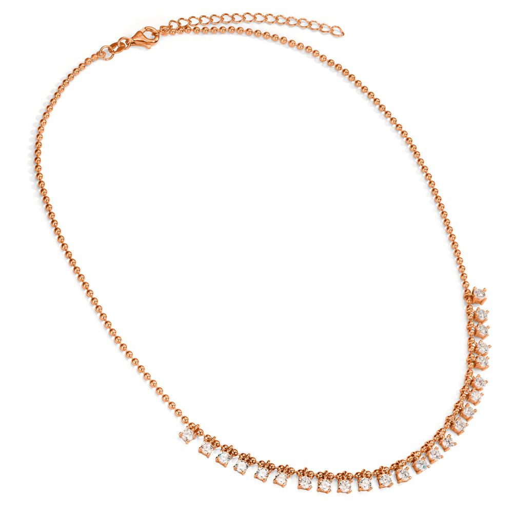 Collier Silber Zirkonia 24 Steine rosé vergoldet verstellbar