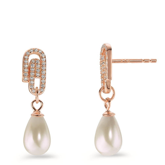 Ohrhänger Silber Zirkonia rosé vergoldet shining Pearls