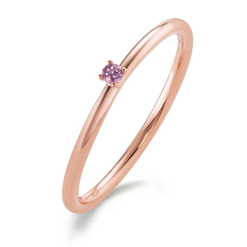 Beisteckring Silber Zirkonia pink, 2 mm rosé vergoldet