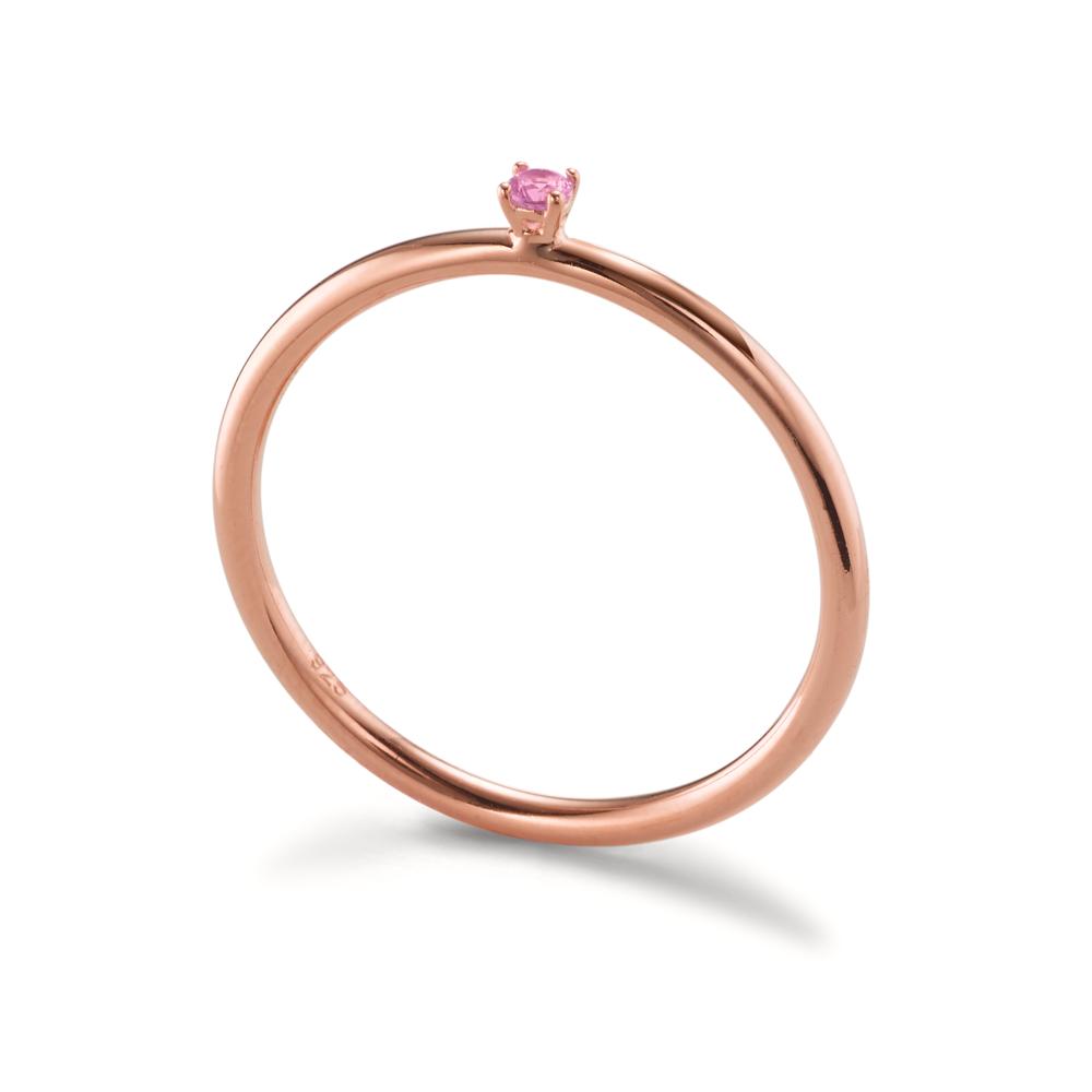 Beisteckring Silber Zirkonia pink, 2 mm rosé vergoldet