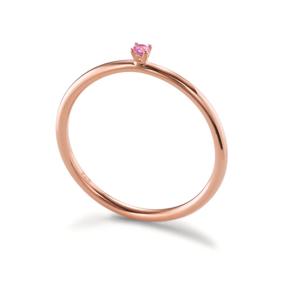 Beisteckring Silber Zirkonia pink, 2 mm rosé vergoldet