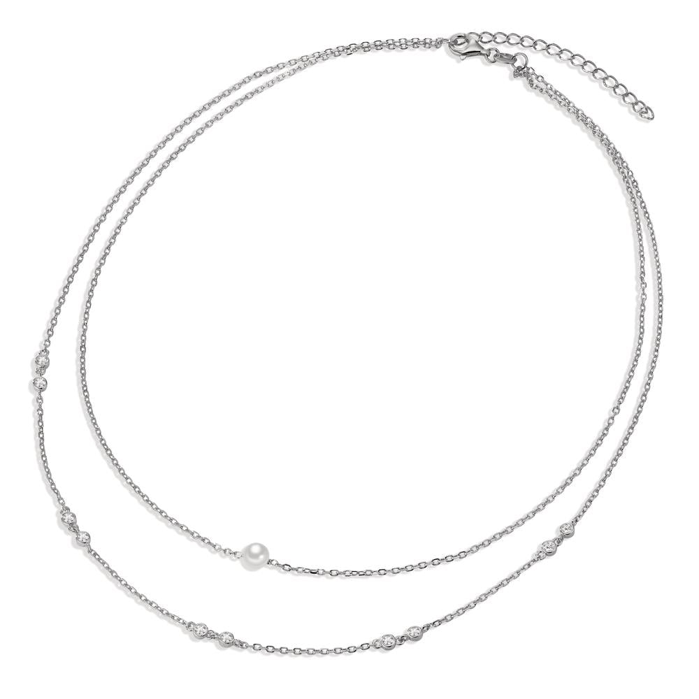 Collier Silber Zirkonia 10 Steine rhodiniert shining Pearls verstellbar