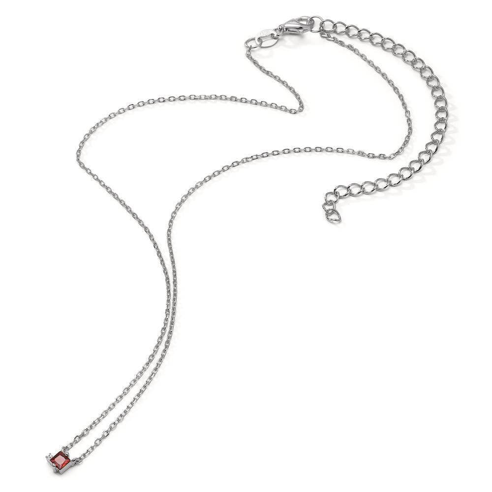 Collier Silber Zirkonia 2 Steine rhodiniert verstellbar