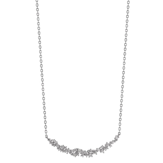 Collier Silber Zirkonia 35 Steine rhodiniert verstellbar