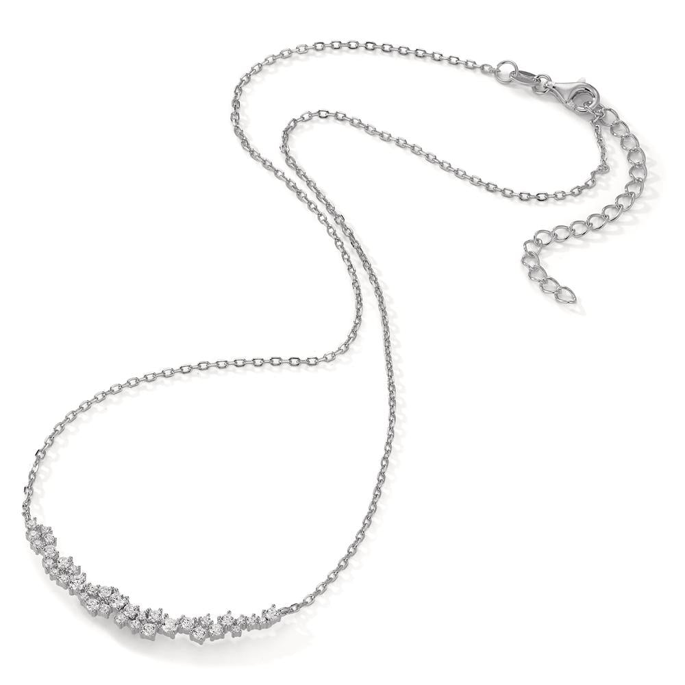 Collier Silber Zirkonia 35 Steine rhodiniert verstellbar