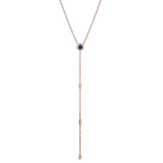 Y-Collier Silber Zirkonia rosé vergoldet verstellbar