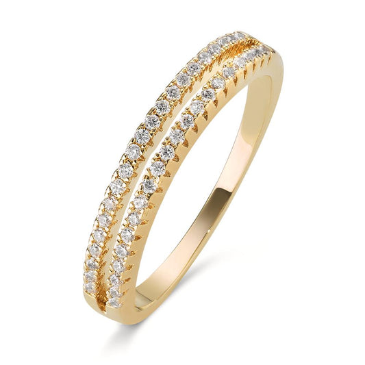 Fingerring Bronze Zirkonia gelb vergoldet