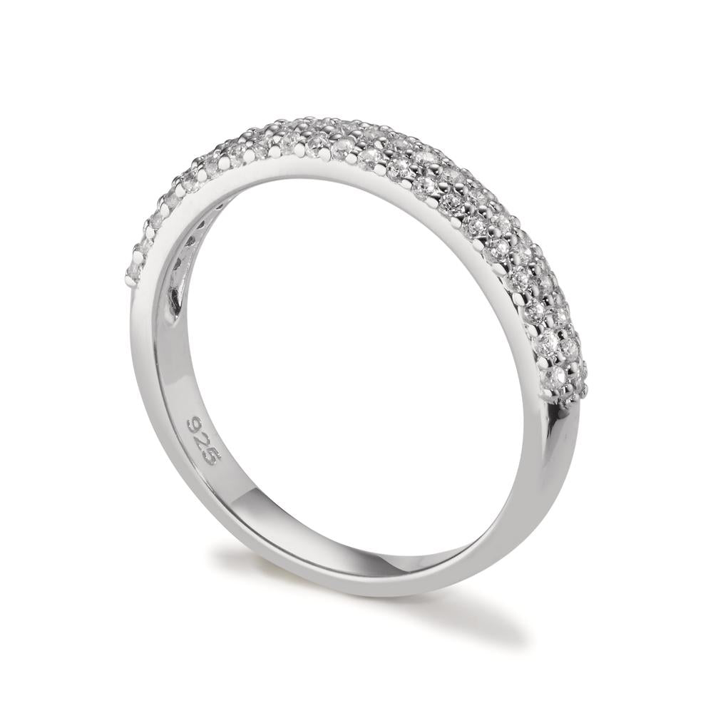 Fingerring Silber Zirkonia rhodiniert