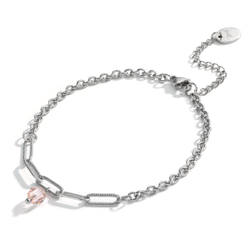 Armband Edelstahl Zirkonia rosa verstellbar