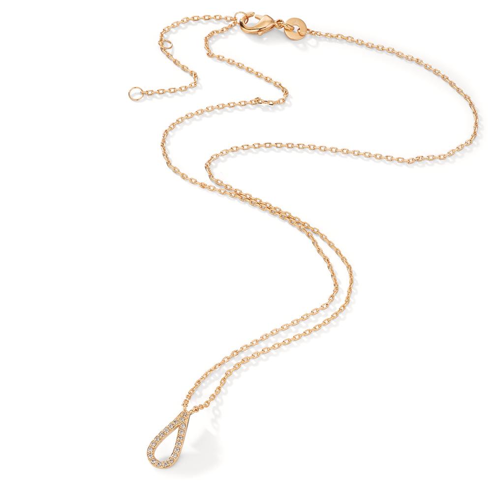 Collier Bronze Zirkonia 20 Steine vergoldet verstellbar