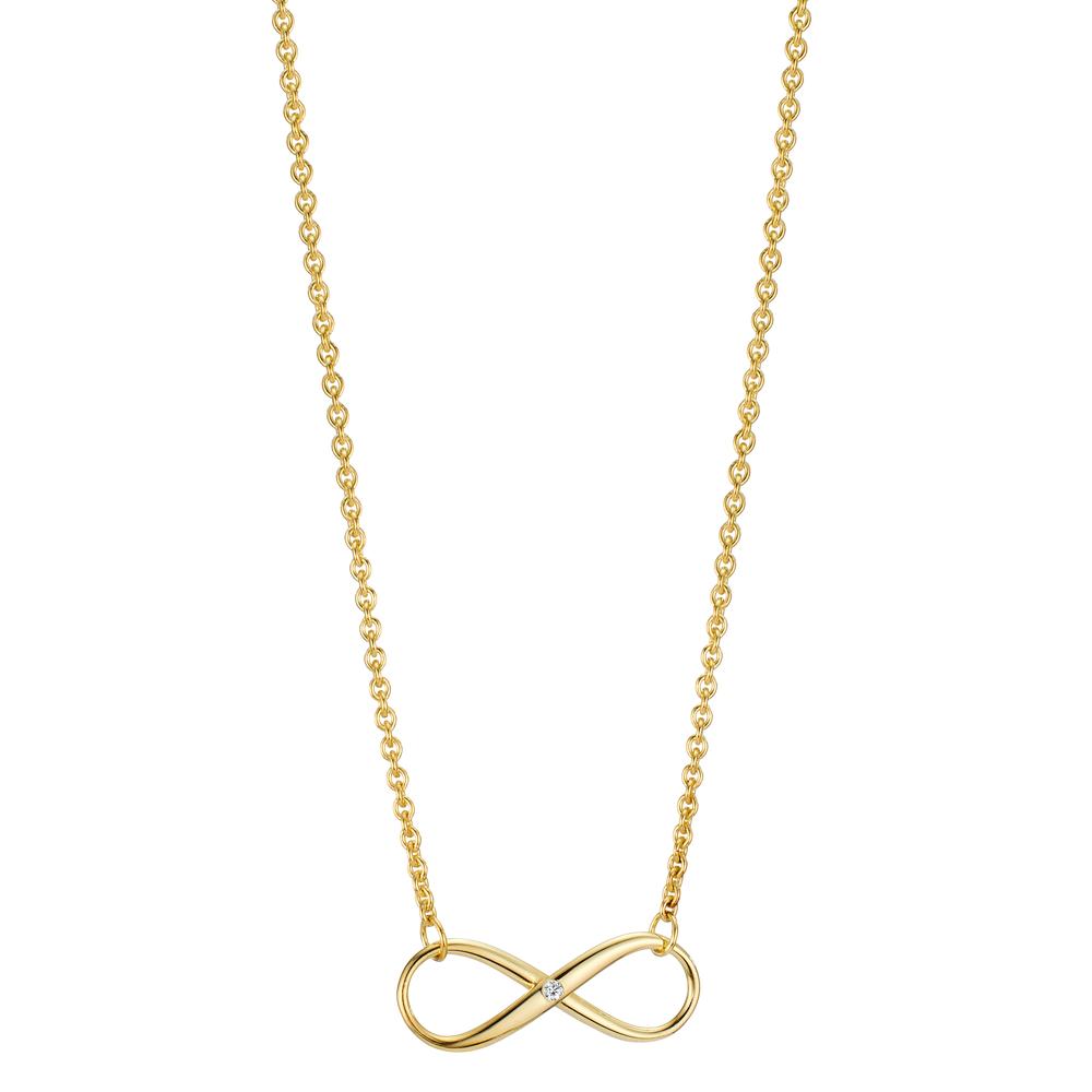 Collier 375/9 K Gelbgold Diamant 0.005 ct, w-pi1 Infinity