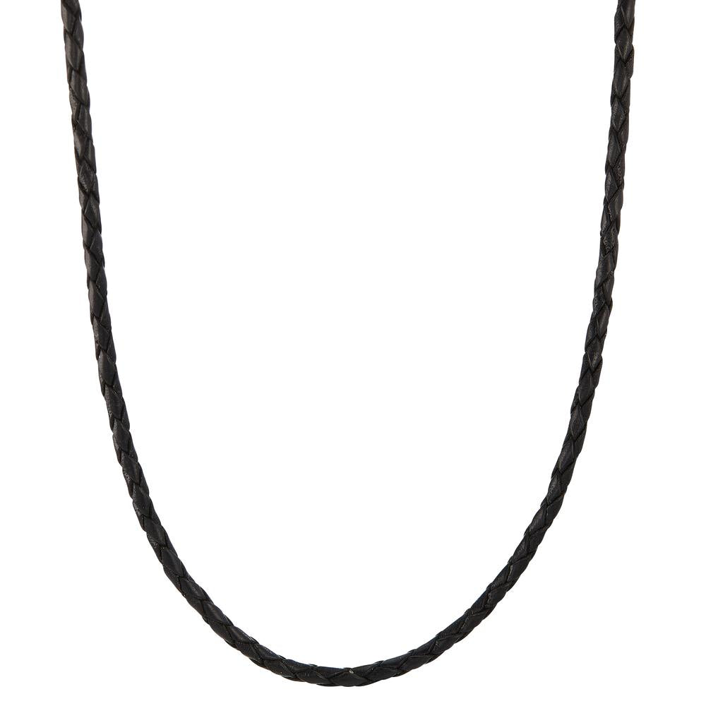 Collier Leder, Silber rhodiniert 50 cm Ø2.7 mm