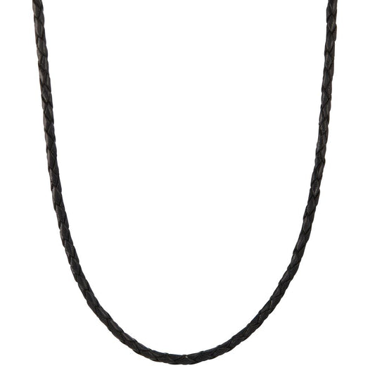 Collier Leder, Silber rhodiniert 55 cm Ø2.7 mm