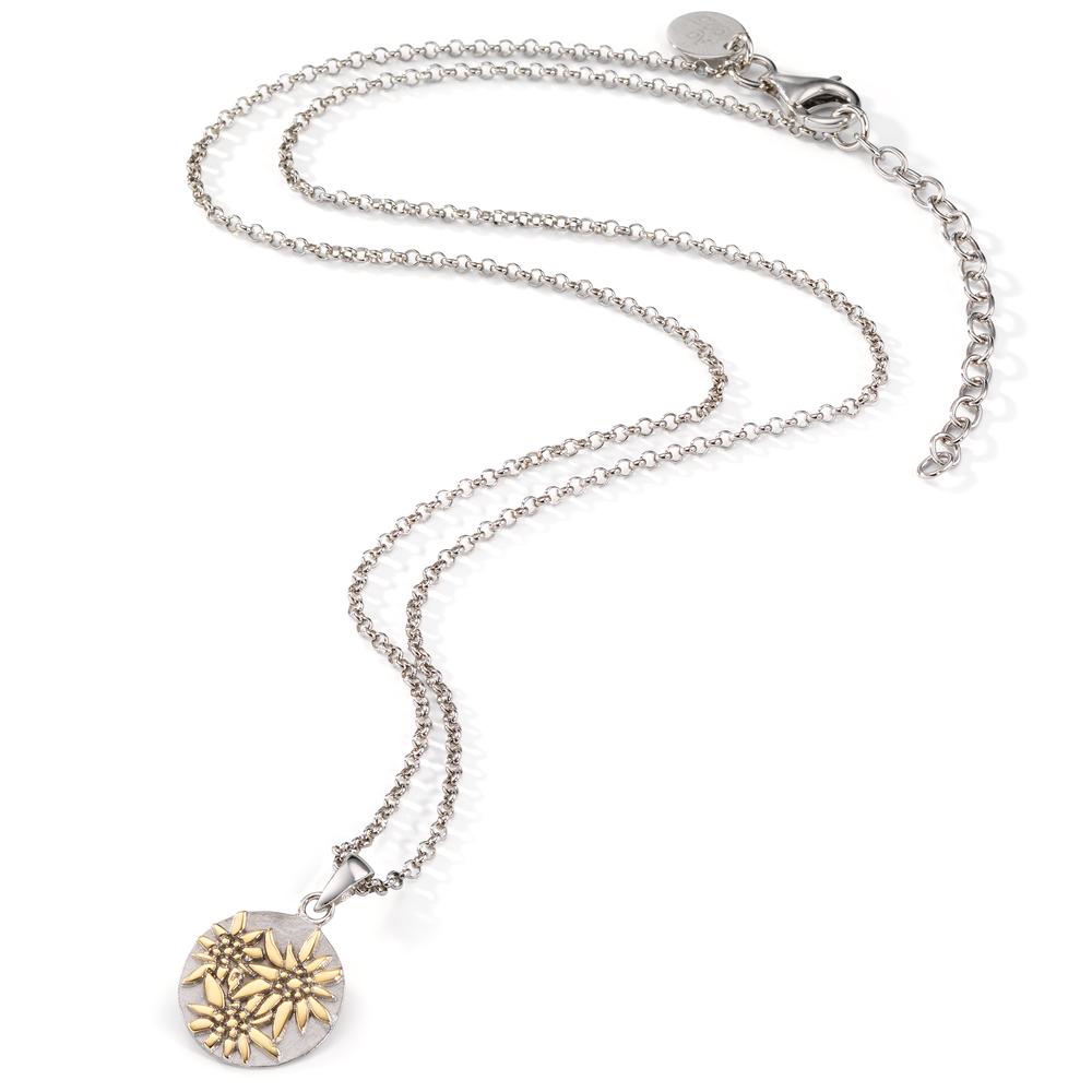 Collier Silber bicolor rhodiniert Edelweiss verstellbar