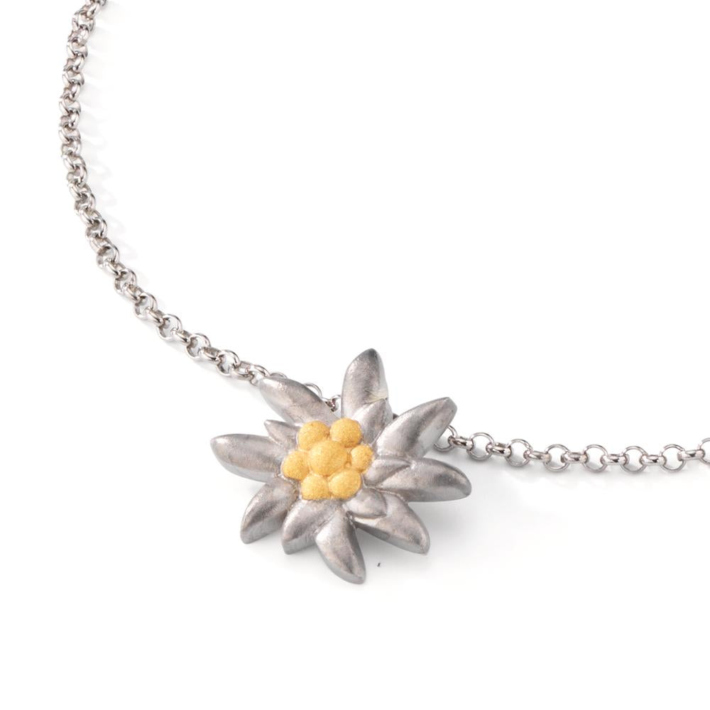 Collier Silber bicolor rhodiniert Edelweiss 44-48 cm verstellbar