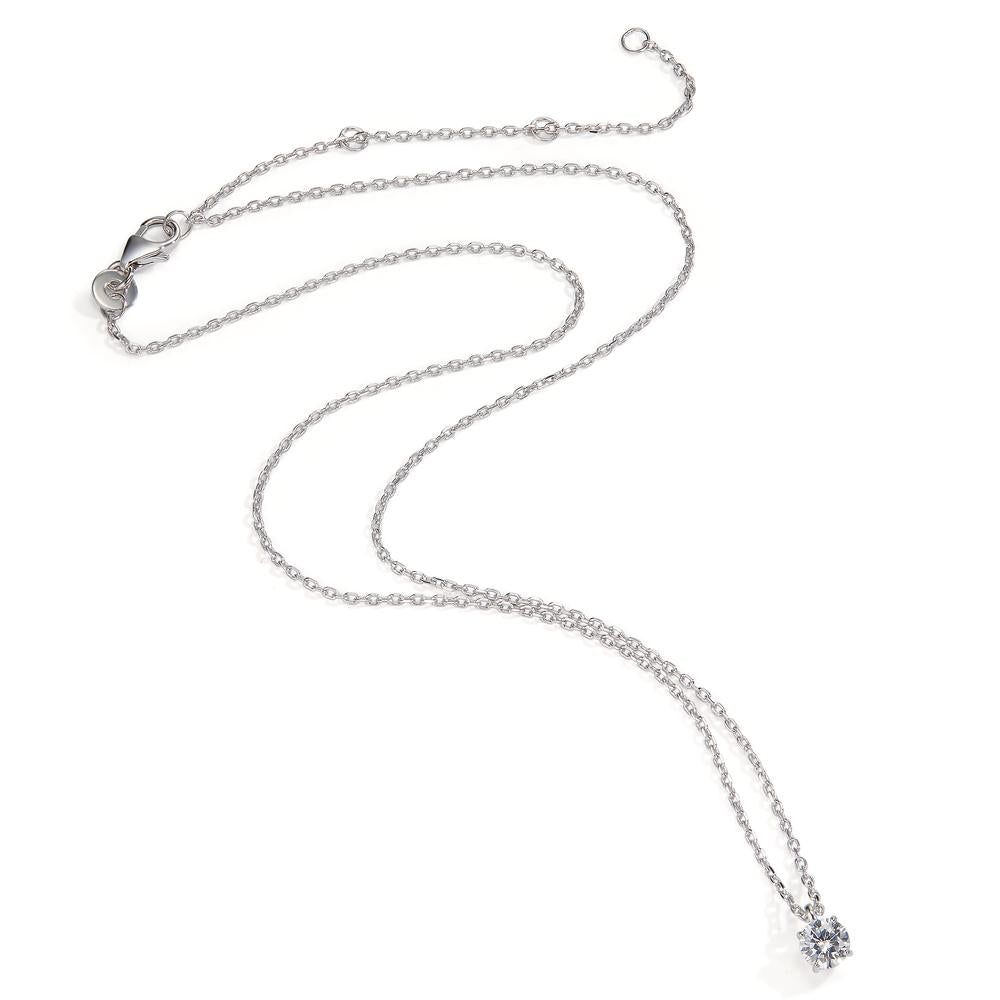 Collier Silber Zirkonia 5 mm rhodiniert verstellbar