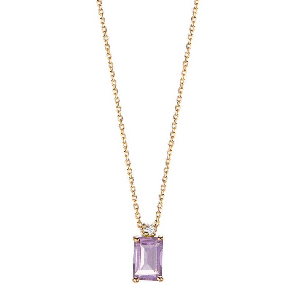 Collier 750/18 K Gelbgold Amethyst 0.60 ct, 2 Steine verstellbar