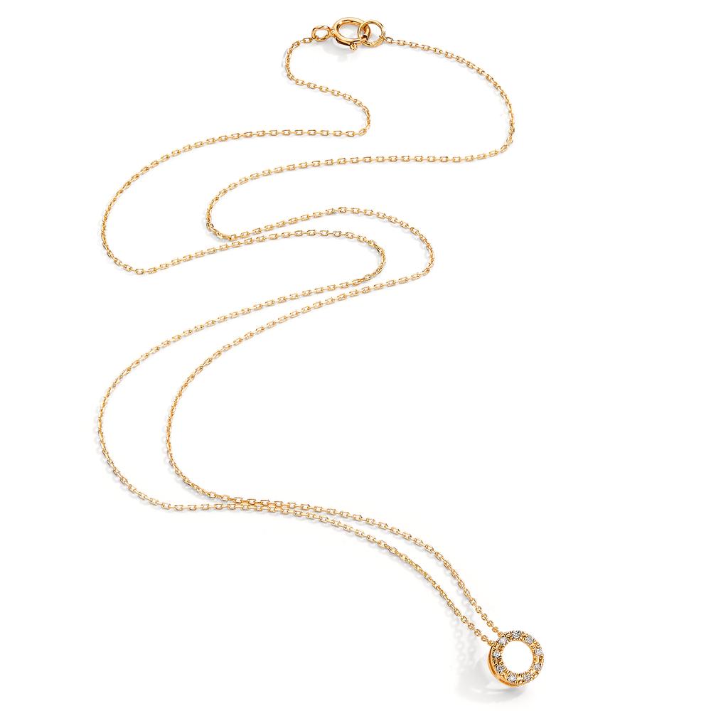 Collier 750/18 K Gelbgold Diamant 0.018 ct, 9 Steine, w-si