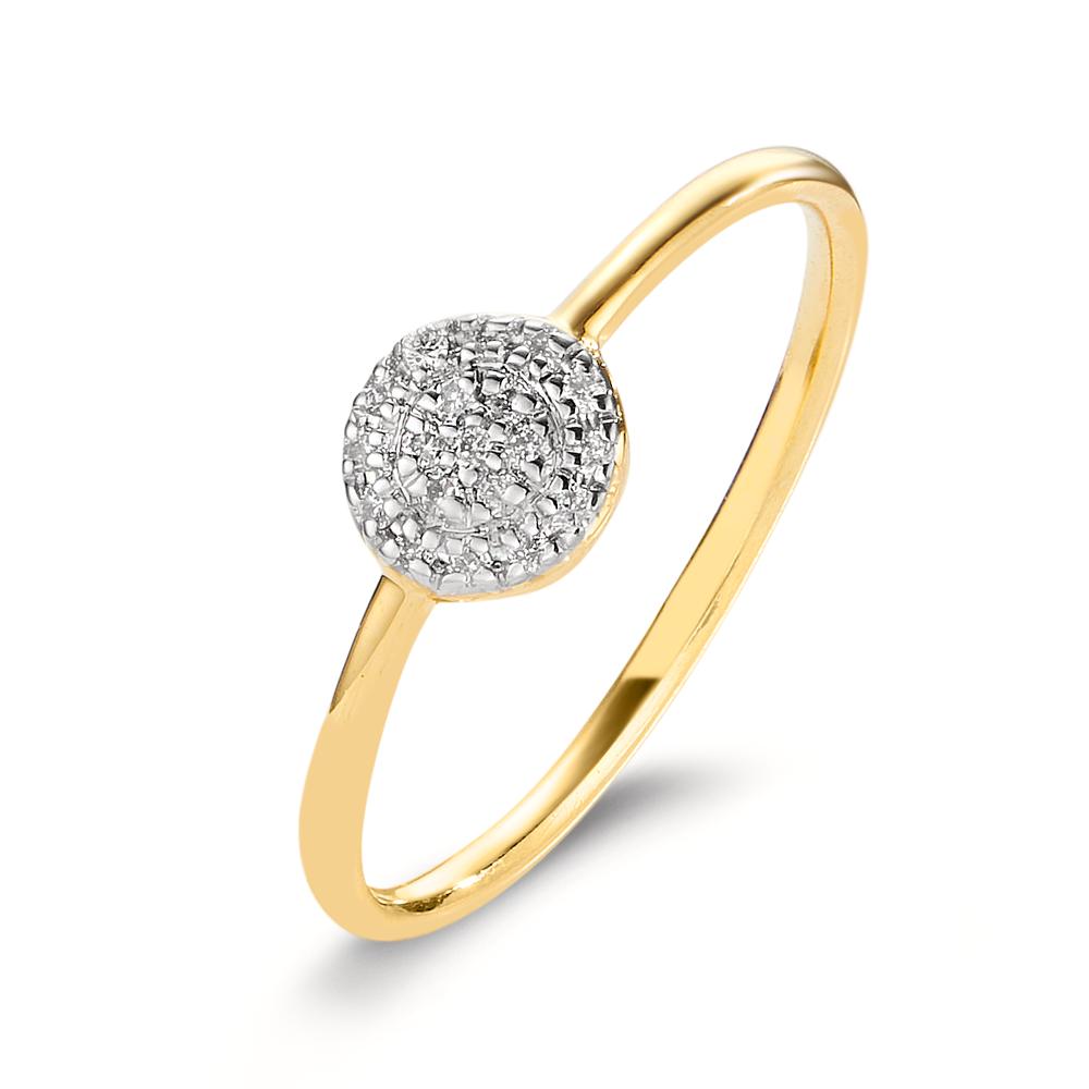 Fingerring 750/18 K Gelbgold Diamant 0.09 ct, w-si