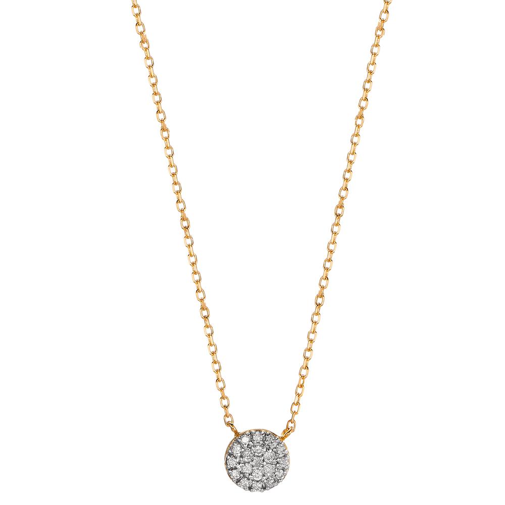 Collier 750/18 K Gelbgold Diamant 0.09 ct, w-si verstellbar