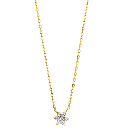 Collier 750/18 K Gelbgold Diamant 0.042 ct, 7 Steine, w-si verstellbar