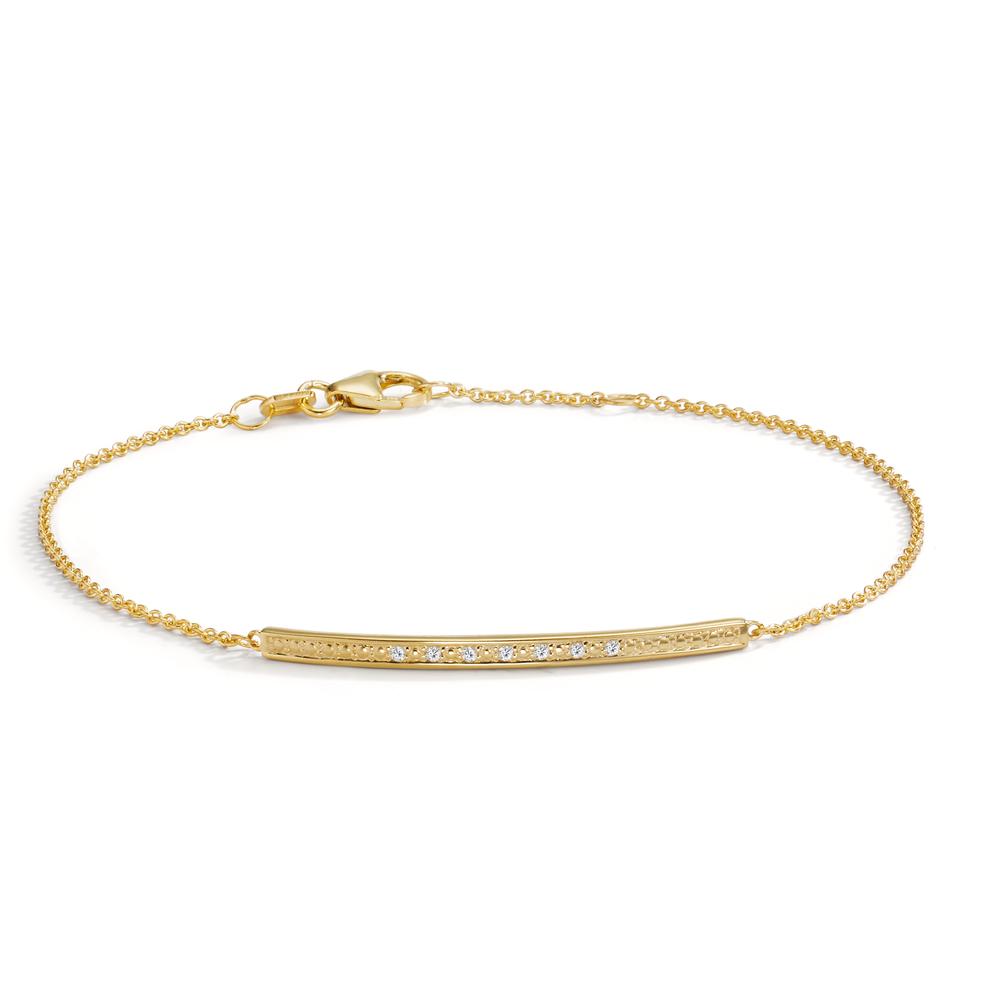 Armband 585/14 K Gelbgold Diamant 0.035 ct, 7 Steine, w-si verstellbar