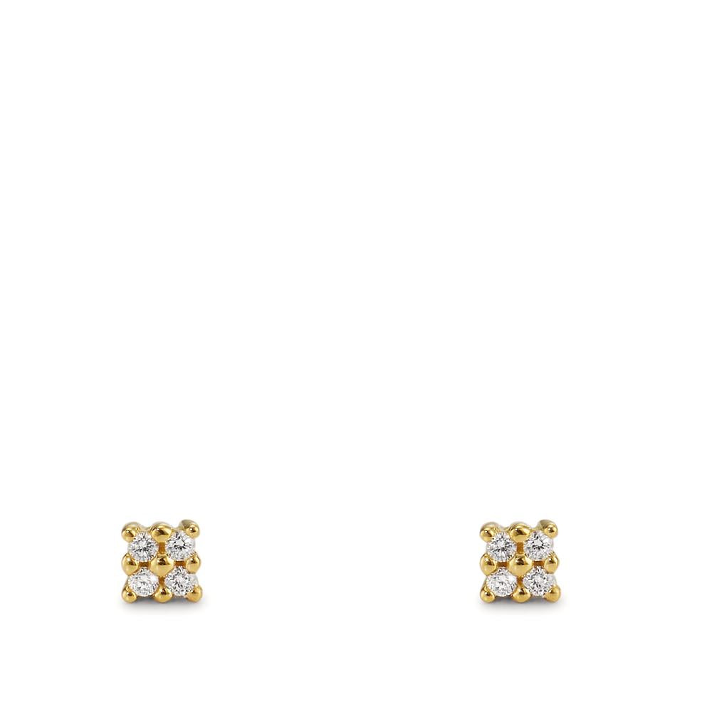 Ohrstecker 750/18 K Gelbgold Diamant 0.04 ct, 8 Steine, p1 Ø2.7 mm