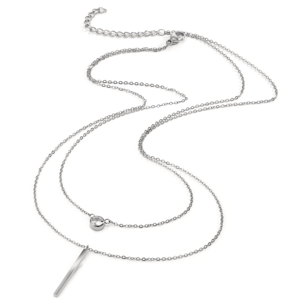 Collier Edelstahl Zirkonia verstellbar