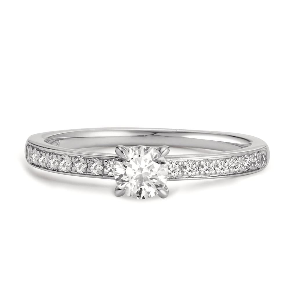 Solitär Ring 950 Platin Diamant 0.50 ct, 19 Steine, w-si