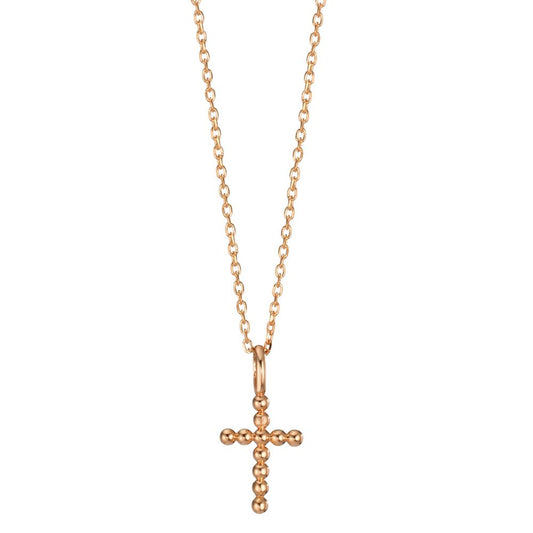 Collier Bronze Zirkonia vergoldet Kreuz 45 cm