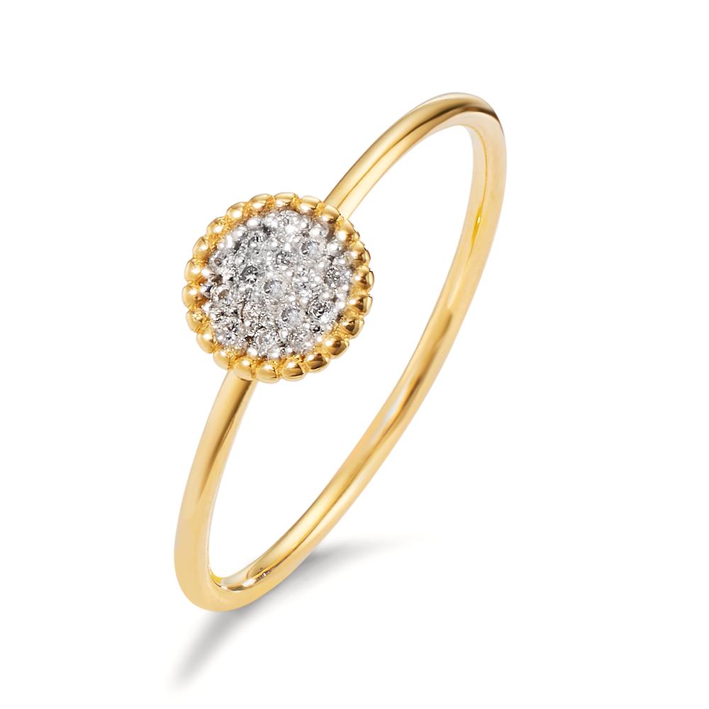 Fingerring 750/18 K Gelbgold Diamant 0.059 ct, w-si