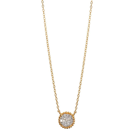 Collier 750/18 K Gelbgold Diamant 0.059 ct, w-si verstellbar