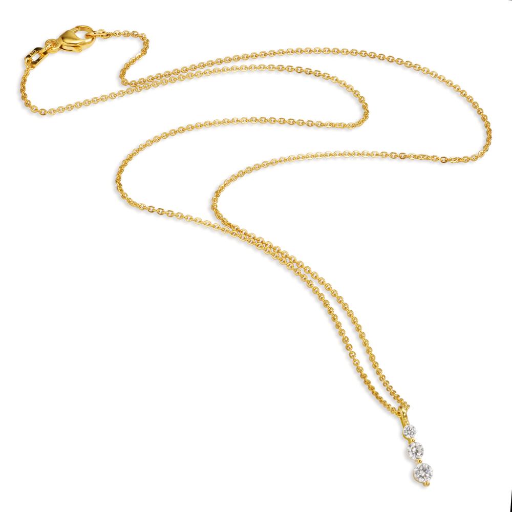 Collier 375/9 K Gelbgold Zirkonia 3 Steine