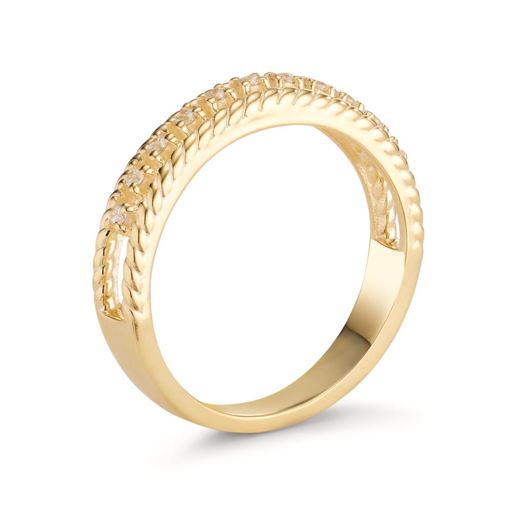 Fingerring 375/9 K Gelbgold Zirkonia 11 Steine