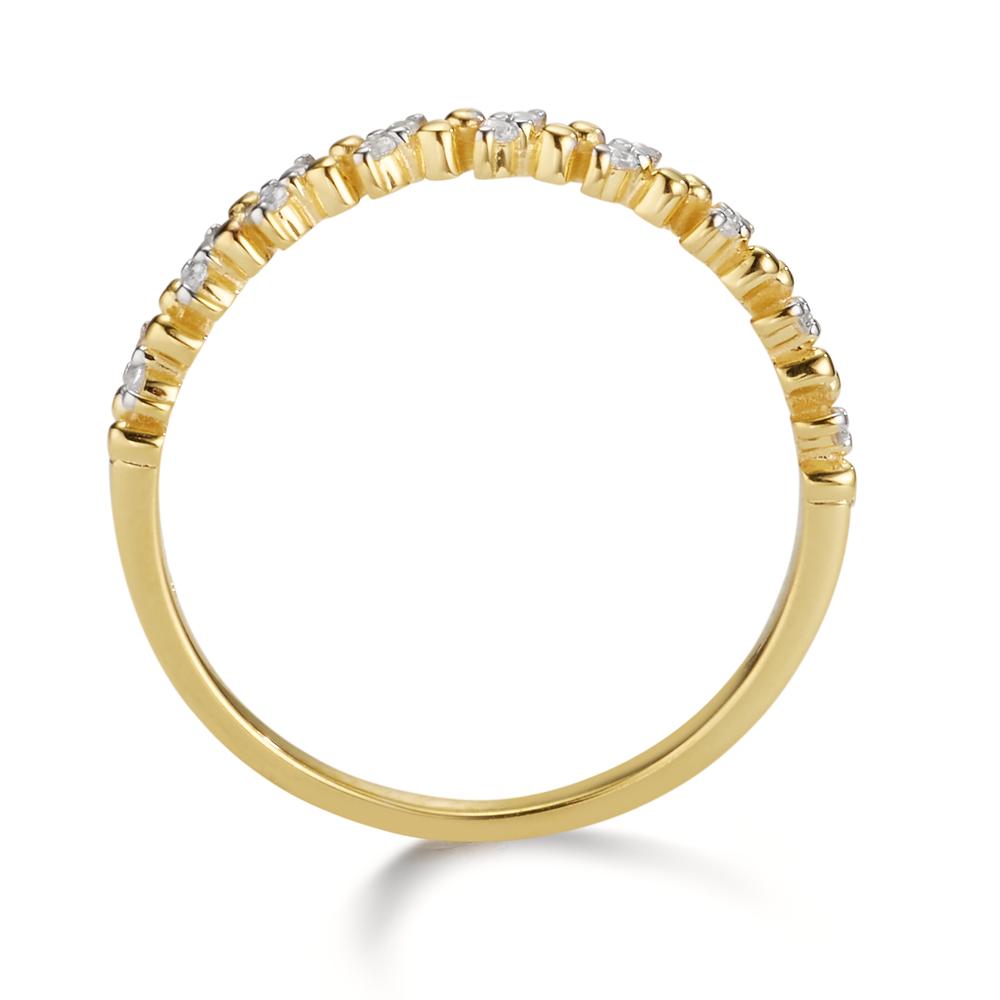 Fingerring 375/9 K Gelbgold Zirkonia 18 Steine