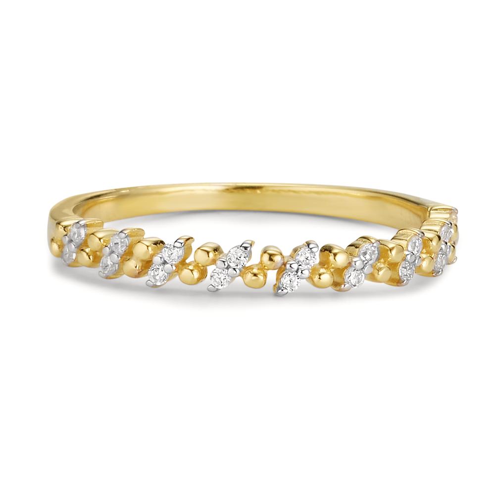 Fingerring 375/9 K Gelbgold Zirkonia 18 Steine