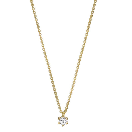 Collier 375/9 K Gelbgold Zirkonia verstellbar Ø3.5 mm